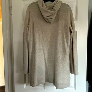 LOFT Beige Cardigan with Hood and Pockets